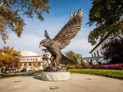 Photo of Red Hawk Statue at Montclair State University
