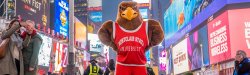 Rocky the Red Hawk in Times Square
