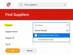 screenshot of find suppliers form