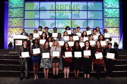 Indarjit (lower right) at the Annual Biomedical Research Conference for Minority Students (ABRCMS) in Tampa, Florida.