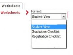 screenshot of worksheet select box
