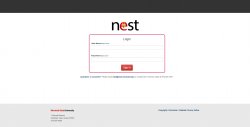 screenshot of the NEST login page