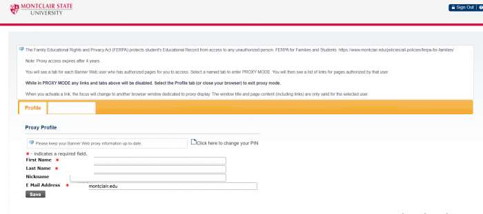 Proxy Login Instructions – Red Hawk Central - Montclair State University