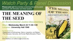 Meaning of the Seed watch party flyer