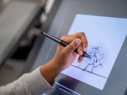Hand drawing animation on screen