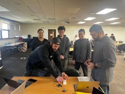 students testing board project