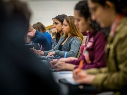 Students listen to a lecture.