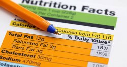 A pen over a Nutritional Information label.