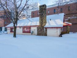 The Drop-In Center in the snow.