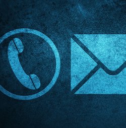 graphic symbols for phone and email