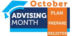 Graphic that says advising month.