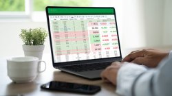 Laptop with excel open