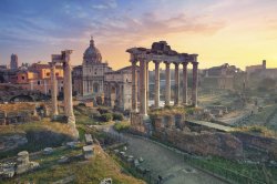 Photo of Roman Forum in Rome, Italy during sunrise.