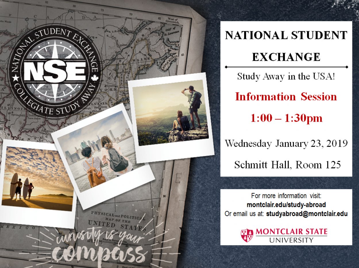 National Student Exchange Information Session- Wednesday, January 23 –  Study Abroad - Montclair State University