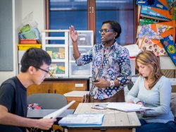 Photo of a teacher in a CEHS classroom.
