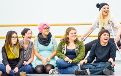 High school students at Theatre Day at the Department of Theatre and Dance.