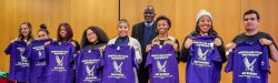 New CHSS students pose with Associate Dean Wilson at University College's Annual Signing Day event in April 2019