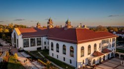 aerial photo of Cole Hall