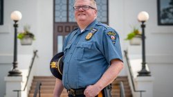 Kieran Barrett poses on campus