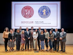 Montclair State University and Essex County Health members celebrate a new partnership in group photo.