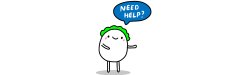 Graphic character asking if you need help