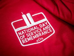 Close up of the National Day of Service and Remembrance shirt