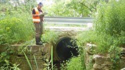 assessing drainage under road