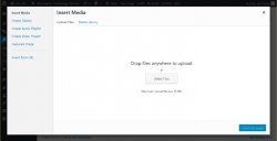 Screenshot of upload prompt in WordPress