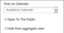 screenshot of calendar selection