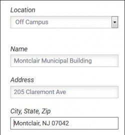 off-campus location interface