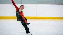 Olga Mikutina, Austria’s national figure skating champion, skates her short program during a training session at the Montclair State University Ice Arena.​