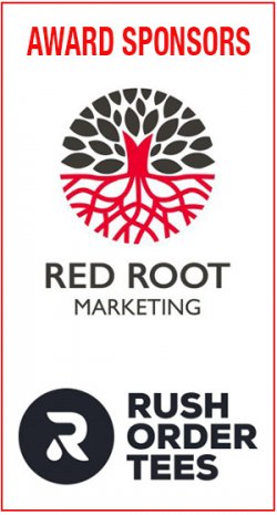 Award Sponsor logos - Red Root Marketing and Rush Order Tees
