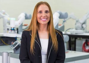 Christelle Keefer in lab at ABB Robotics