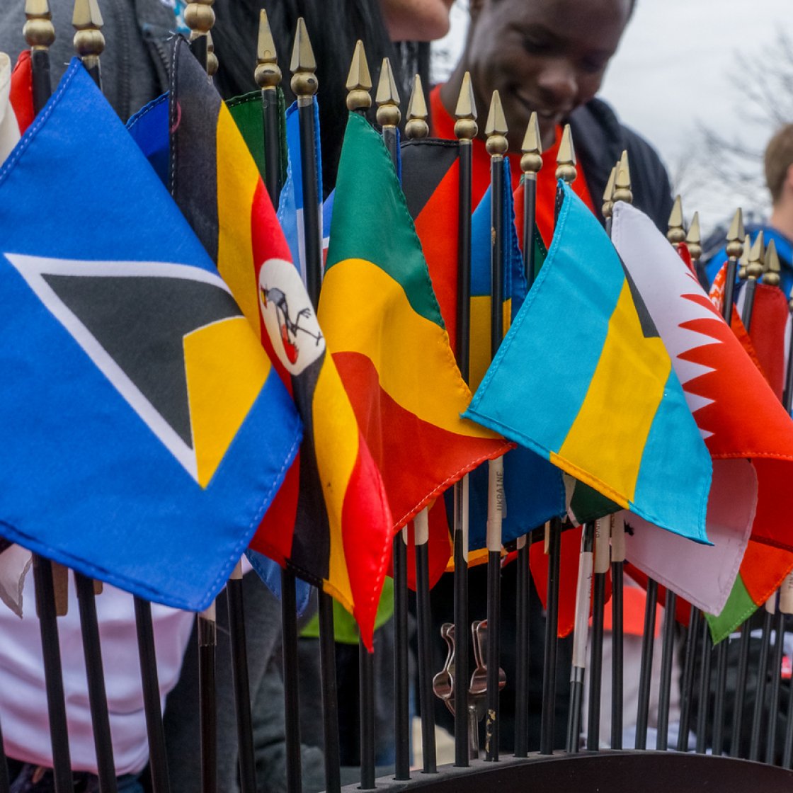 Display of various flags from all over the world.