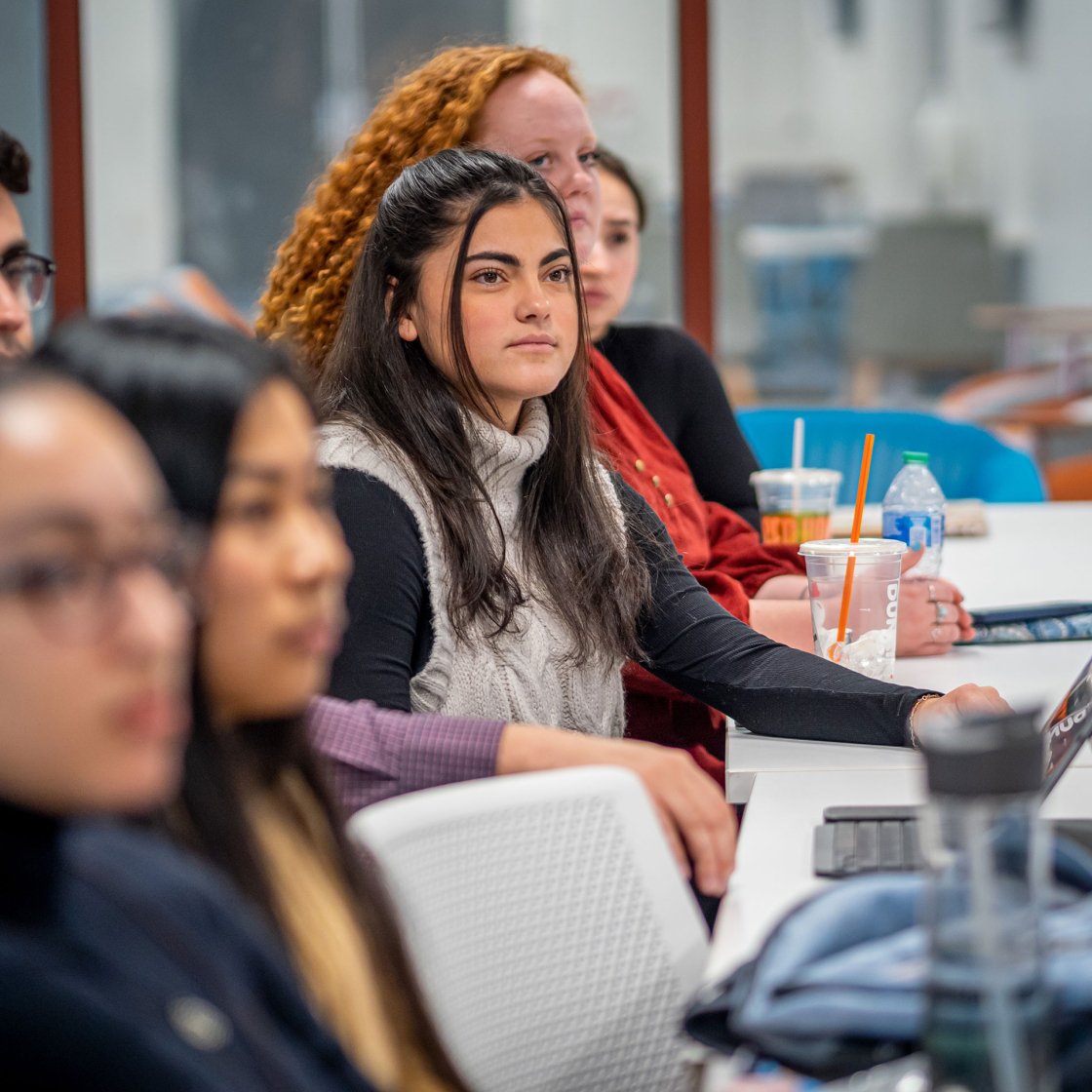 students in class facing toward lecturer