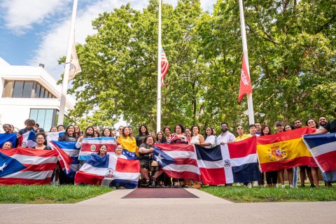 Hispanic heritage month flag raising at Montclair State University
