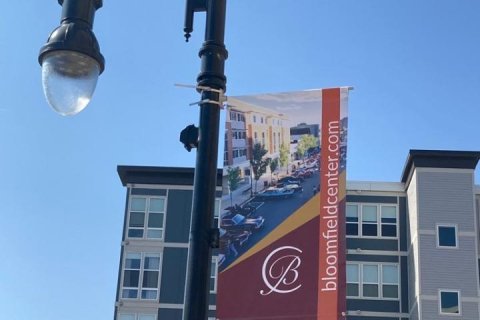 Bloomfield banner on light pole