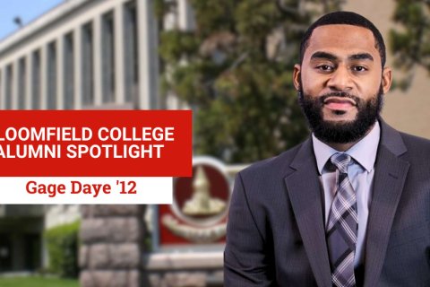 Gage Daye on Bloomfield College campus.
