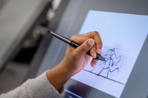 Hand drawing animation on screen