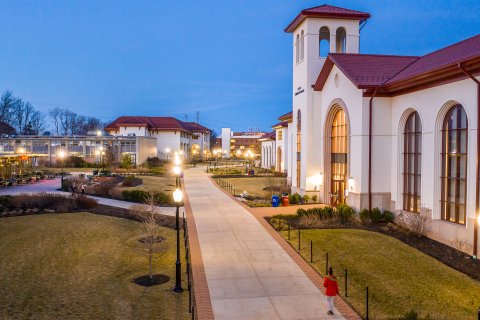 Exterior of the College of Communication and Media building