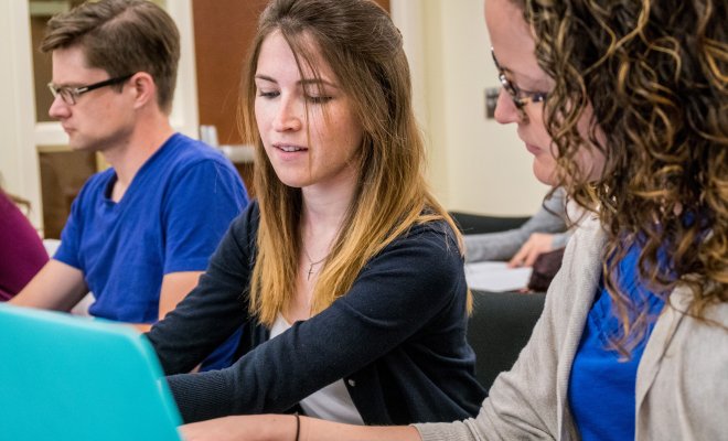 Students in discussion.