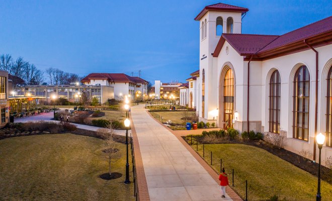 Exterior of the College of Communication and Media building
