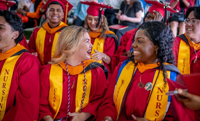 Students at Bloomfield College graduation.