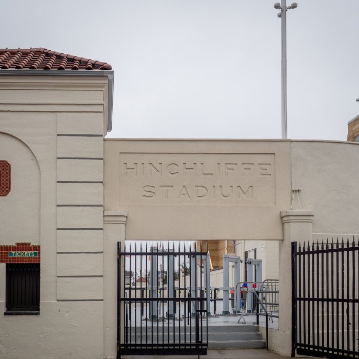 Hinchliffe Stadium entrance.