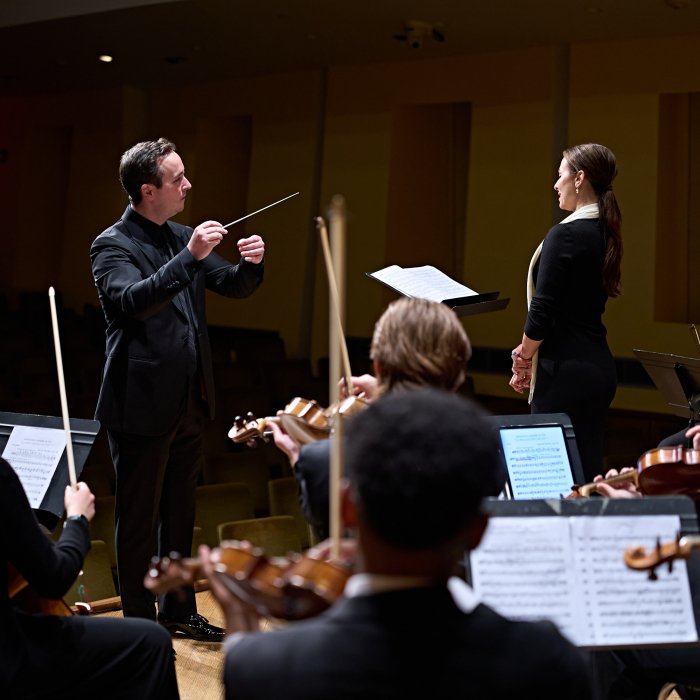 Isabel Leonard performing with the University Symphony Orchestra