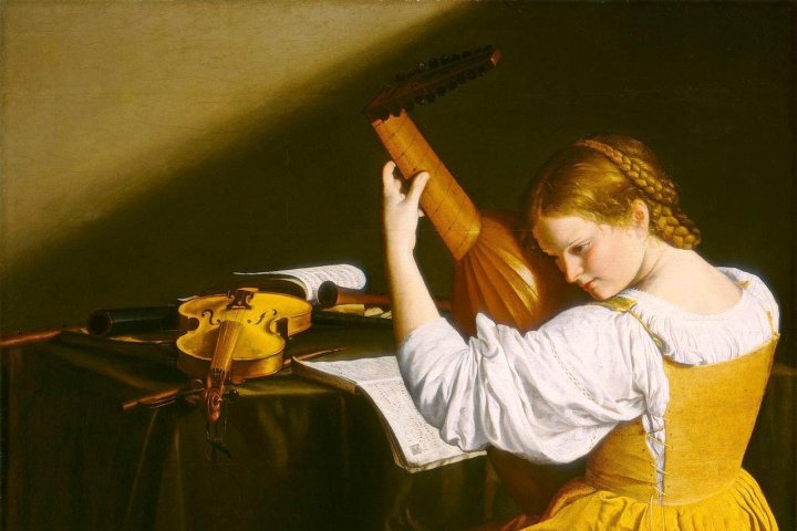Baroque Painting of The Lute Player 
