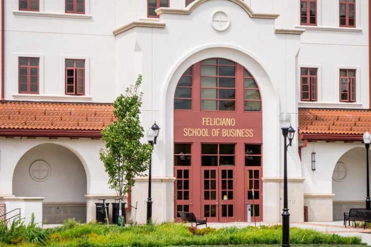 Exterior of Feliciano School of Business building