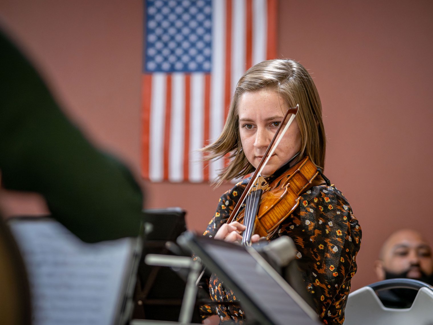Sommer Altier plays violin.
