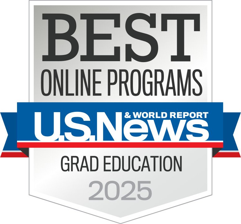 US News and World Report badge for Best Online Programs in Graduate Education, 2025