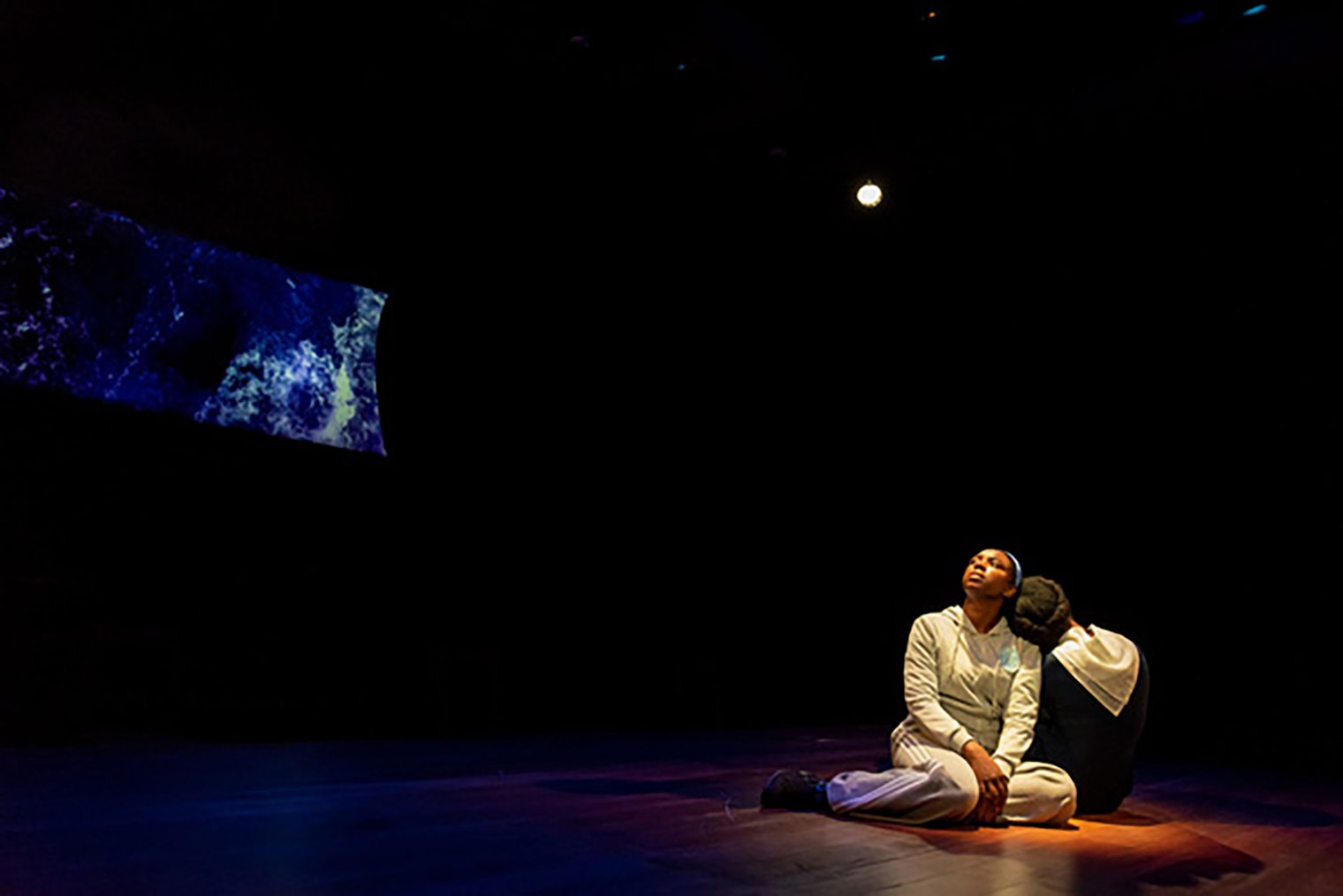Kira Player, ’19, onstage in the play “Written by Phillis.”